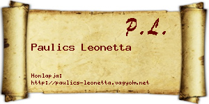 Paulics Leonetta névjegykártya