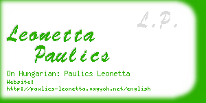 leonetta paulics business card